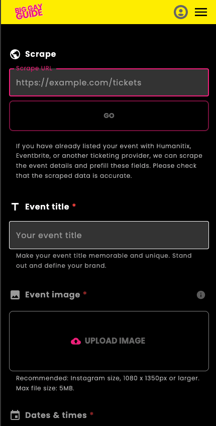Scrape event
